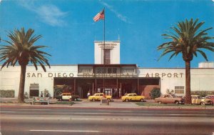 CA, California  SAN DIEGO MUNICIPAL AIRPORT  Terminal~50's Cabs & Cars  Postcard