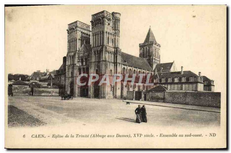 Old Postcard Caen Church of the Trinity in the southwest Together