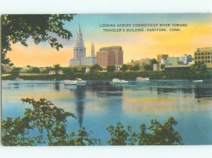 Linen RIVER SCENE Hartford Connecticut CT AE6193