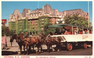 Vintage Postcard Sightseeing Tally-Ho Ride Victoria British Columbia Canada