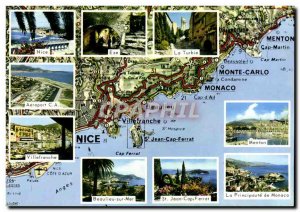 Modern Postcard The Cote d & # 39Azur Monaco Monte Carlo Nice Menton