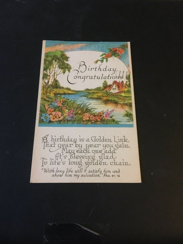 Vintage  Postcard - Birthday Congratulations