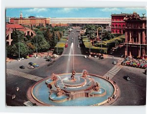 Postcard Termini Railroad Station Republic Square Rome Italy