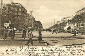 spain, BARCELONA, Paseo de San Juan, Tram Street Car (1902) Trenker Co. Postcard
