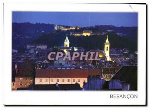 Modern Postcard Besancon lights the church Saint Pierre