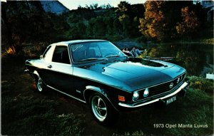 Vtg 1973 Opel Manta Luxus German Sports Car Chrome Advertising Postcard