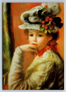 PRETTY WOMAN LADY in Hat Old Fashion by Renoir New Unposted Postcard