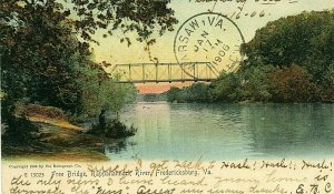 Postcard Antique View of Free Bridge, Rappahannock River, Fredericksburg, VA. P2