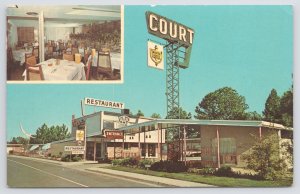 Roadside~Meridan MS~Virginia Court~Restaurant~Inset Dining Room~Vintage Postcard