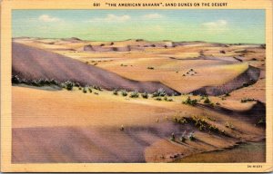 Vtg California CA The American Sahara Sand Dunes on the Desert 1930s Postcard