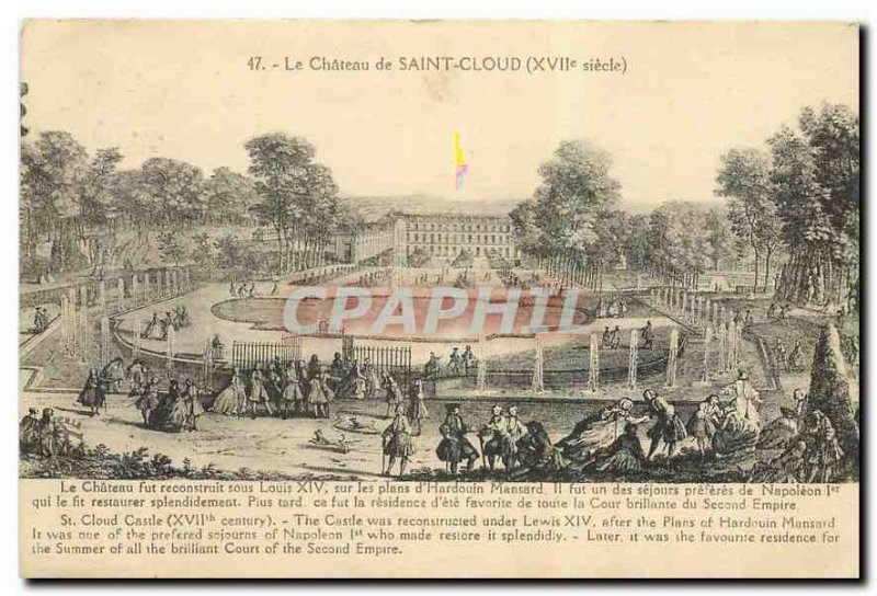 Old Postcard Chateau of Saint Cloud