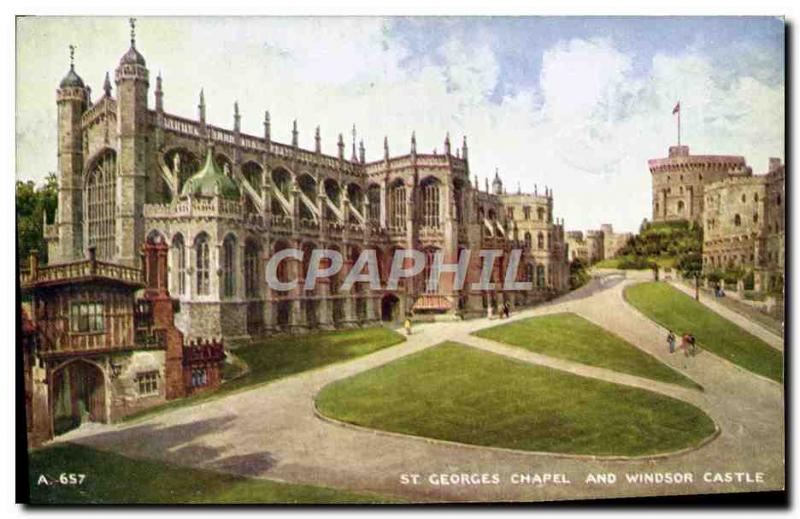 Postcard Old Chapel St Ceotrges And Windsor Castle