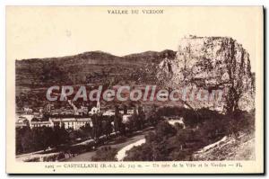 Old Postcard Valle Verdon Castellane B A A corner of the City and the Verdon