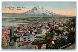1914 Aerial View Mount Tacoma & Part Of City Of Tacoma Washington WA Postcard