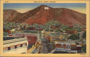 Bisbee Arizona AZ Main Street c1930s-40s Linen Postcard