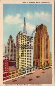 Heart of Houston Texas' Largest City Vintage Postcard PC226