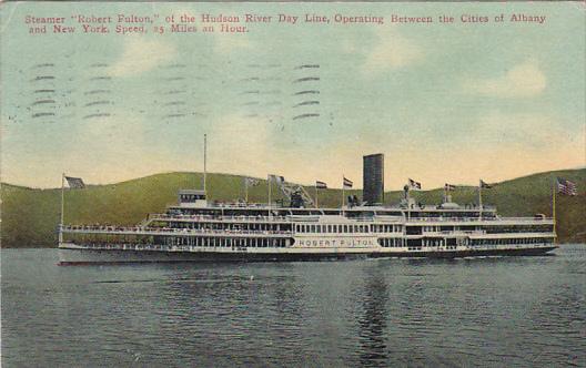 Hudson River Day Line Steamer Robert Fulton Between Albany and New York 1911