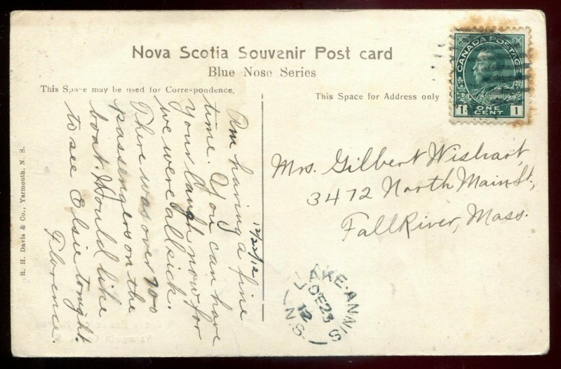 1330 - YARMOUTH NS 1912 Hebron. Cosey Residence. Blue Nose Series by Davis
