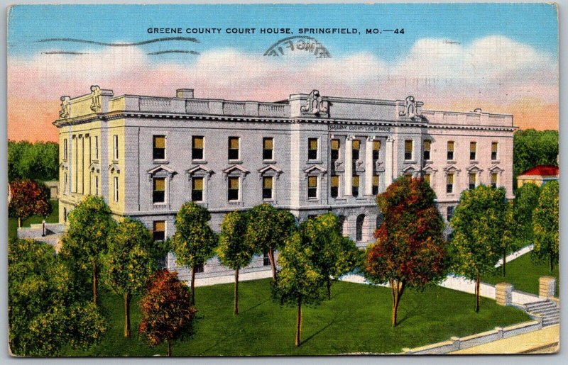 Springfield Missouri 1943 Postcard Greene County Court House