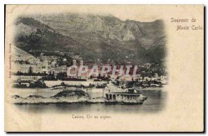 Old Postcard Souvenir de Monte Carlo Casino pigeon shooting