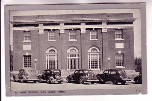 US Post Office, 40's Cars Parked, Van Wert, Ohio,