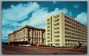 Postcard Edmonton AB c1960s Alberta Government Administration Buildings Old Cars