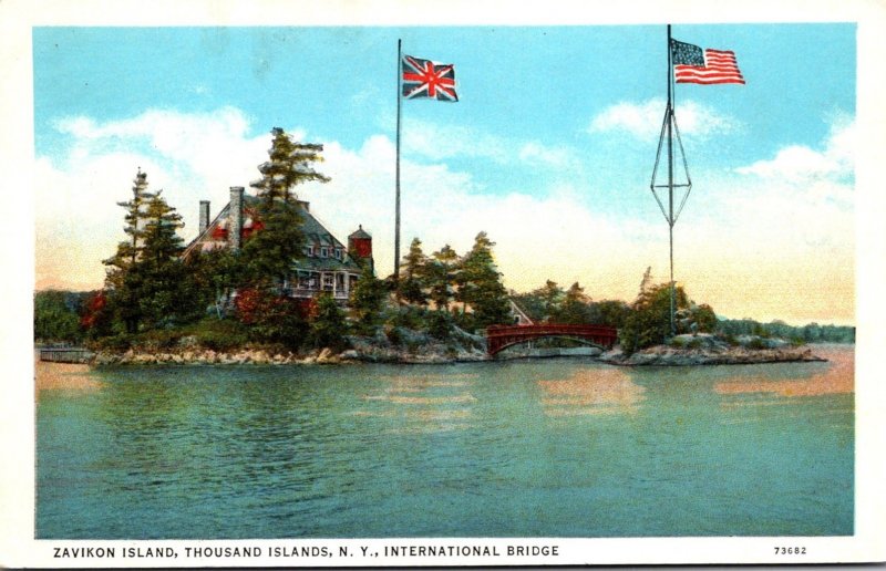 New York Thousand Islands Zavikon Island 1937 Curteich