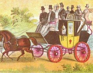 1870s-80s Haskins' Livery Stables Stage Coach Horses & Carriages P214