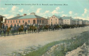 Postcard C-1910 Wyoming Cheyenne Second Squadron 9th Calvary miliary 23-12519