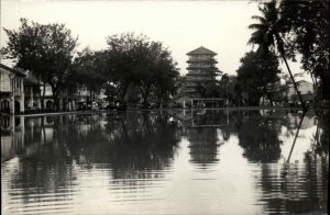 China? Japan? Water Tower Pagoda c1920 Real Photo Postcard