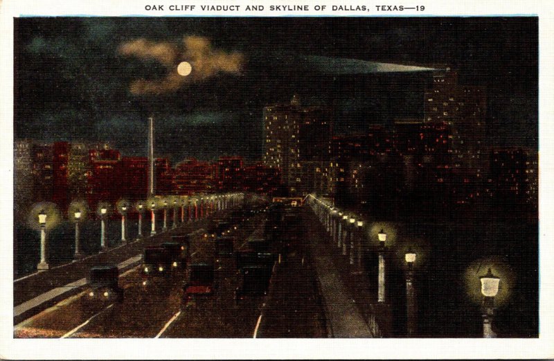 Texas Dallas Skyline and Oak Cliff Viaduct