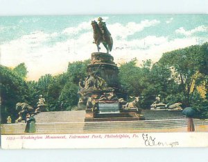 Pre-1907 FAIRMOUNT PARK GEORGE WASHINGTON STATUE Philadelphia PA AE8144