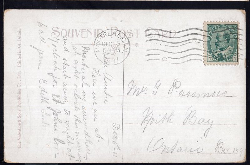 Quebec ~ Victoria Square MONTREAL pm1907 - Divided Back Vintage