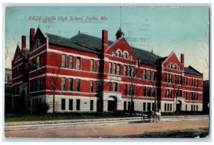 1912 Joplin High School Campus Building Carriage Joplin Missouri MO Postcard