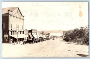 Kenmare ND Postcard RPPC Photo Central Avenue Cars JC Penny Company 1932 Vintage