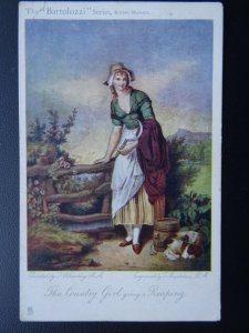 Rural Life COUNTRY GIRL GOING A REAPING Bartolozzi c1909 Postcard Tucks 1741