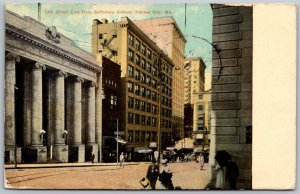 Kansas City Missouri 1910 Postcard 10th Street First National Bank