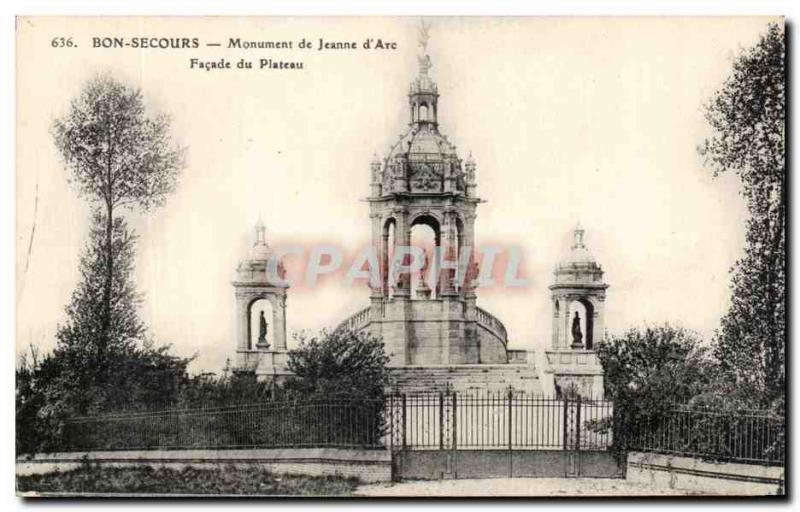 Old Postcard Bon Secours Monument Jeanne d & # 39Arc Facade Plateau