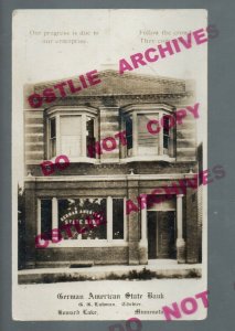 Howard Lake MINNESOTA RPPC c1910 ADVERTISING STATE BANK nr Waverly Montrose