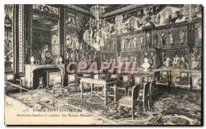 Postcard Old Palace of Fontainebleau Old bedroom Queens Meres