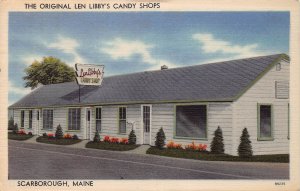 J78/ Scarborough Maine Postcard Linen Len Libby's Candy Shop  242