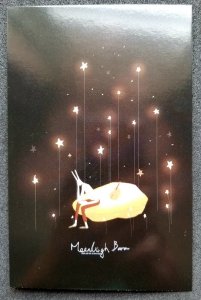 [AG] P704 Moonlight Bunny Music Night Star Space (postcard) *glow in dark *New