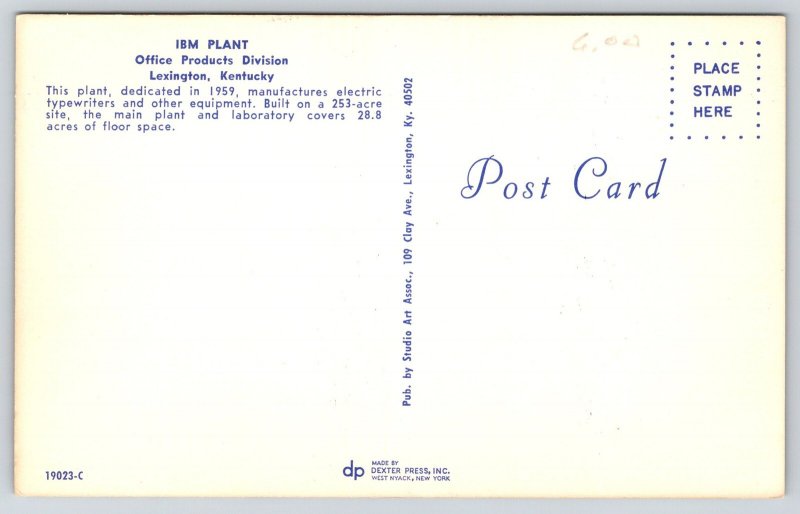 Lexington KY~IBM Plant Aerial~Office Products Division~Typewriter Factory~1960s