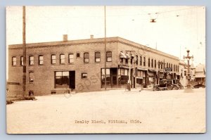 J87/ Rittman Ohio RPPC Postcard c1910 Medina Wayne Realty Block 1733
