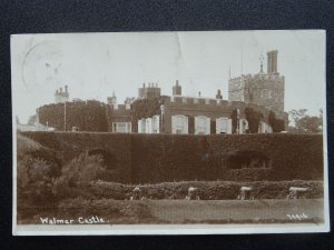 Kent WALMER CASTLE showing Cannons - Old RP Postcard