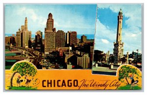 CHICAGO The Windy City Multi-View Postcard