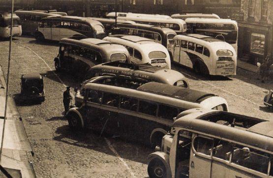 Knaresborough Yorkshire Holiday Old Bus Pile Up Market Place 1947 Big Postcard