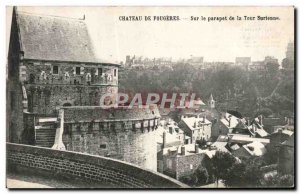Old Postcard Chateau De Fougeres On the parapet of the tower Surienne