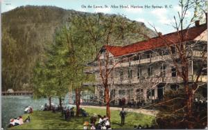 St. Alice Hotel Harrison Hot Springs BC British Columbia Antique Postcard E29