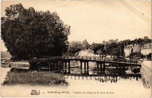 CPA Samois s Seine Chemin de halage et le Pont de bois FRANCE (1300579)